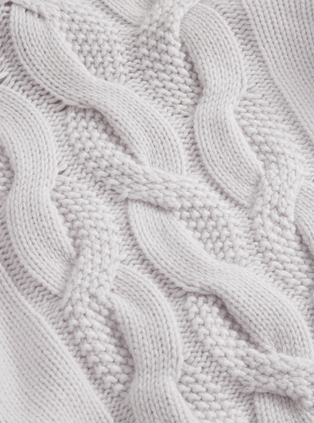 Grey Roll Neck Cable Knit